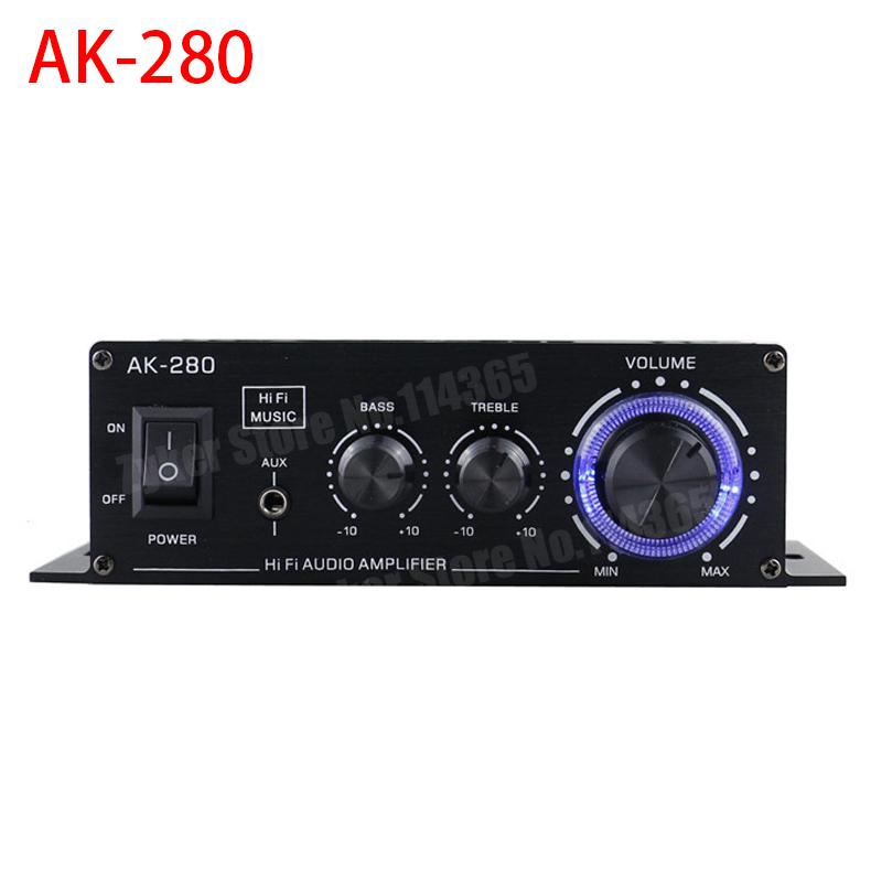 AK280/AK270/AK170 Audio Amplifiers for Car Home Bass 2.0 Channel Hifi Sound Amplifier Home Digital 12V Mini Treble Power Amplify