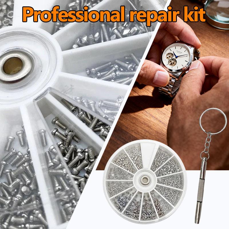 600/1200pcs Professional Eyeglass Repair Kit for Watch/Glasses Includes Screws for Frameless Legs & Sunglasses Fixing Tools
