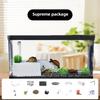 Turtle Tank Glass with Sunlight Backlight Desktop Landscaping Turtle Tank Terrariums Breeding Container Reptile Pet Product