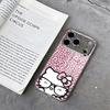Leopard Print Skin Hello K-Kitty Phone Case Luxury Brief Silver Case For IPhone17 Air16 15 14 Plus 13 11 12 Pro Max Electroplati