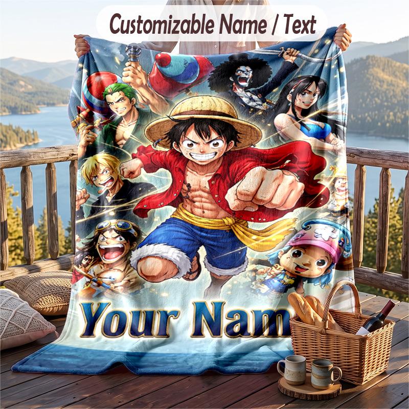 Personalized Flannel Throw Blanket,One Piece Custom Printed Name, Cozy Plush Blanket For Home Use