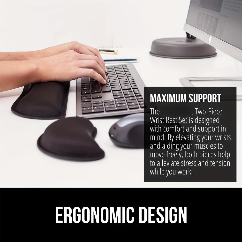2pcs/set Pad, Gel Memory Foam Wrist Rest for Computer Keyboard, Mouse, Desk Pads Support Hand And Arm, Mousepad Rests, Black