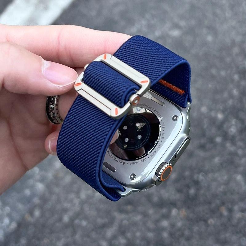 Schiebeschnalle Hill Strap für Apple Watch S10 - Nylon gewebtes, strapazierfähiges Armband für iWatch 10/9/8/7/6/5/4/3/2/1/SE/Ultra/Ultra2 49 mm 46 mm 45 mm 44 mm 42 mm
