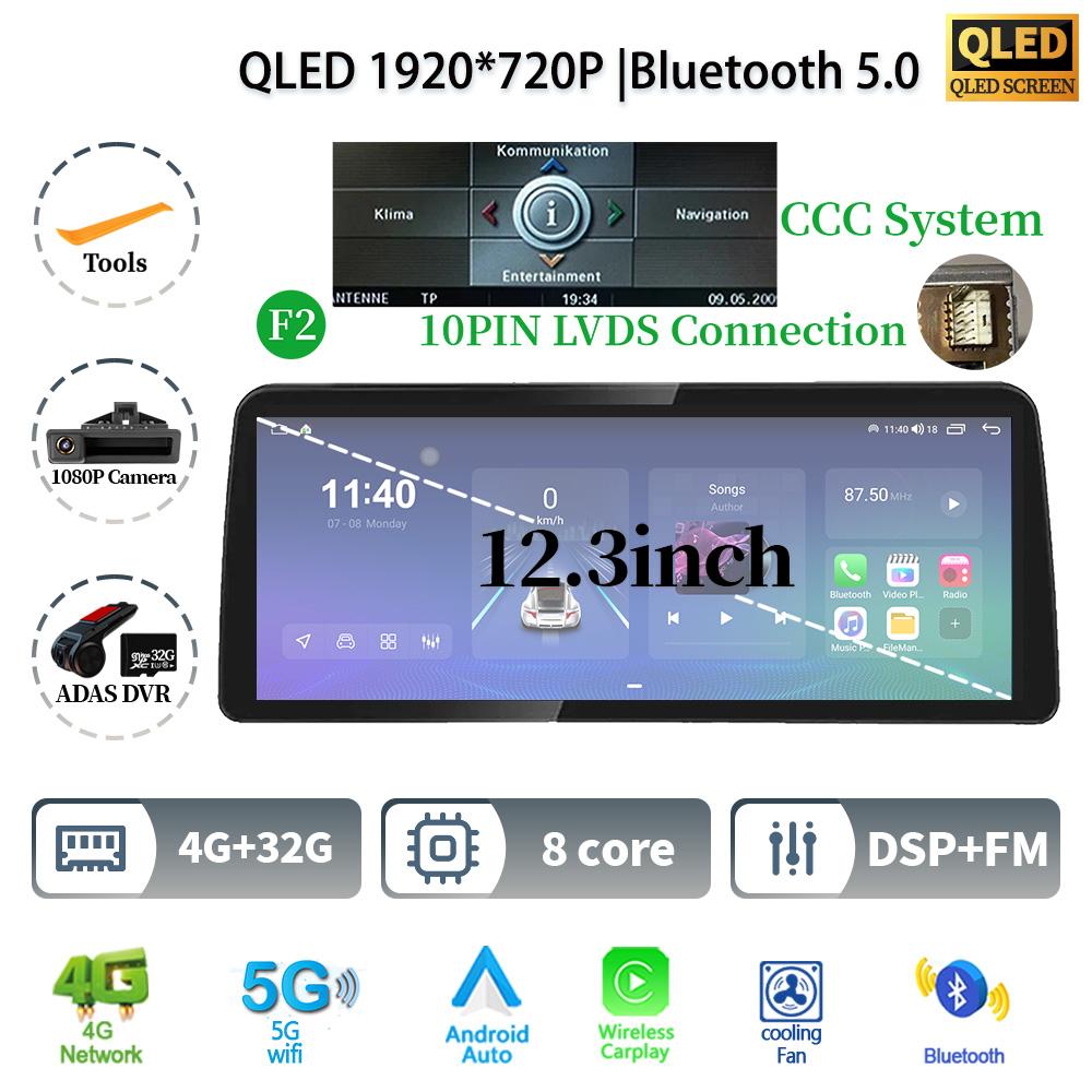 12.3" For BMW 3-5 Series E60 E61 E62 M6 E90 E91 E92 Android 14 Car Radio Multimedia GPS Navigation Stereo CarPlay Touch Screen