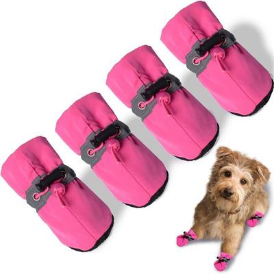 Hundeschuhe für heißen Asphalt, rutschfeste Sohle Hundestiefel & Pfotenschutz Hundestiefelchen mit reflektierenden Riemen Hundeschuhe für kleine mittelgroße Hunde