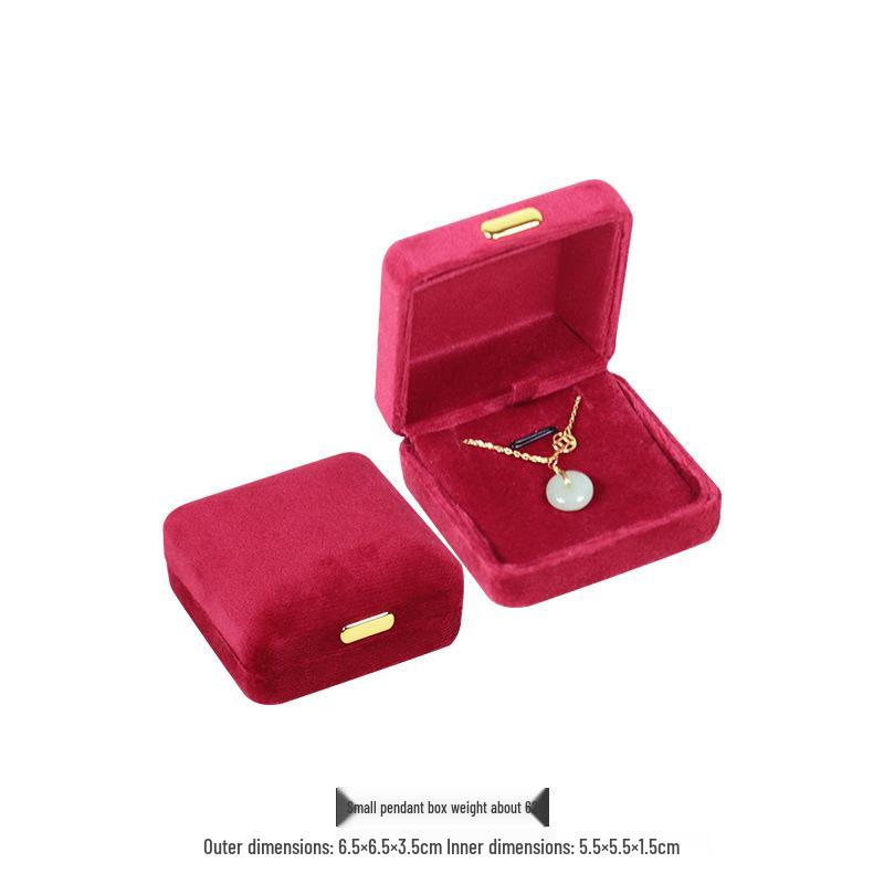 Caixa de Joias de Veludo com Fivela Dourada e Cantos Arredondados para Anéis, Colares e Pulseiras