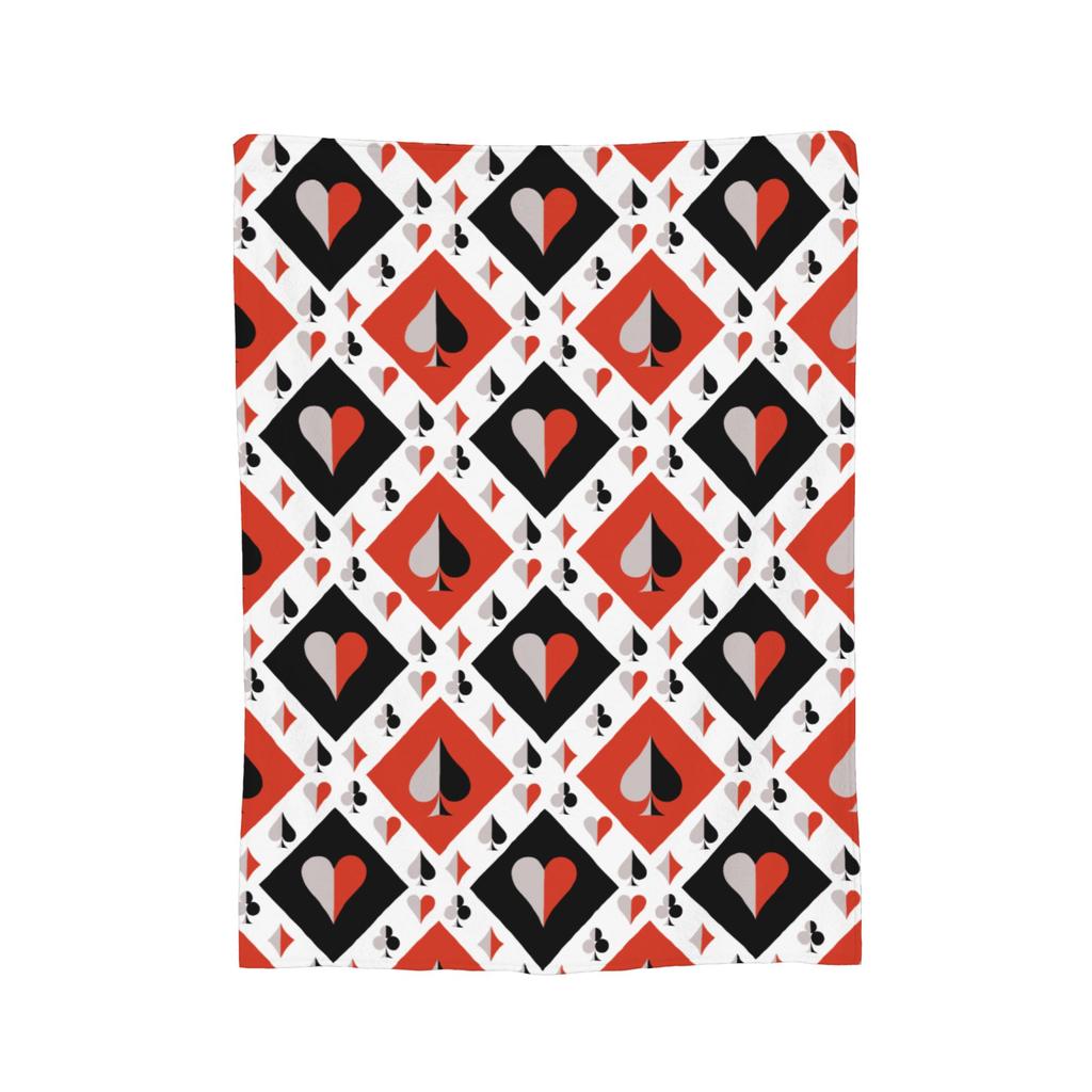 Poker Playing Card  Blankets Coral Fleece Plush Autumn/Winter  Portable Warm Throw Blankets for Sofa Car Quilt