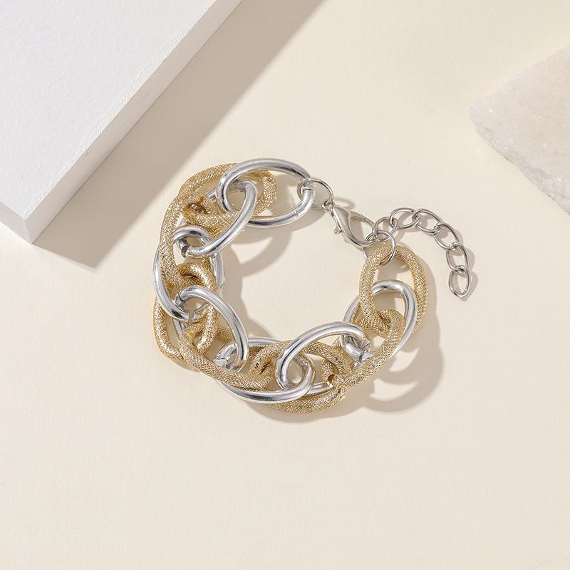Hip Hop Thick Bracelet, Street Auction Personalized Multi-Layer Jewelry Punk Metal Chain Bracelet Women