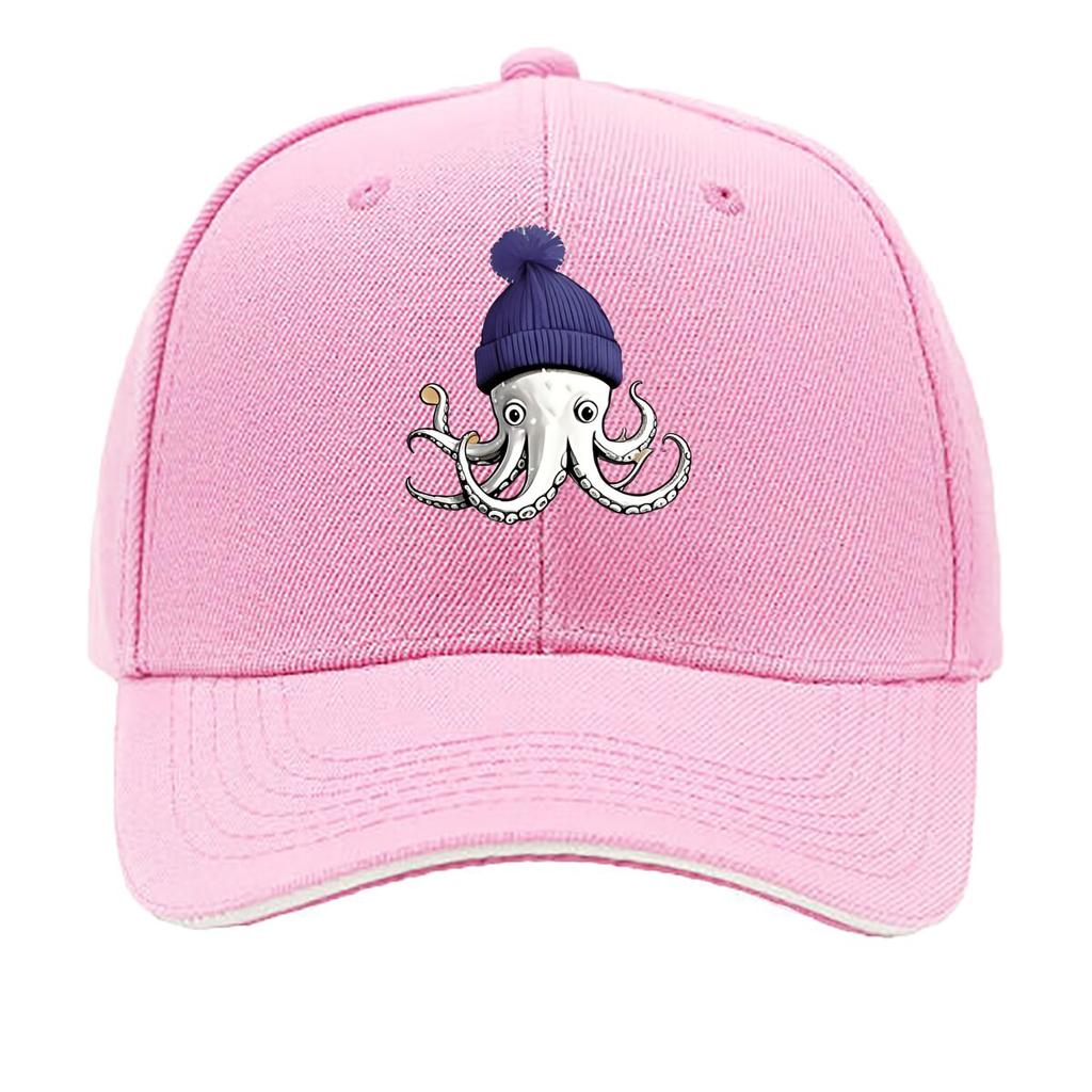 Octopus Print Baseball Cap Fashionable Versatile Unisexs Outdoor Trendy Dad Hat Sandwich Baseball Cap