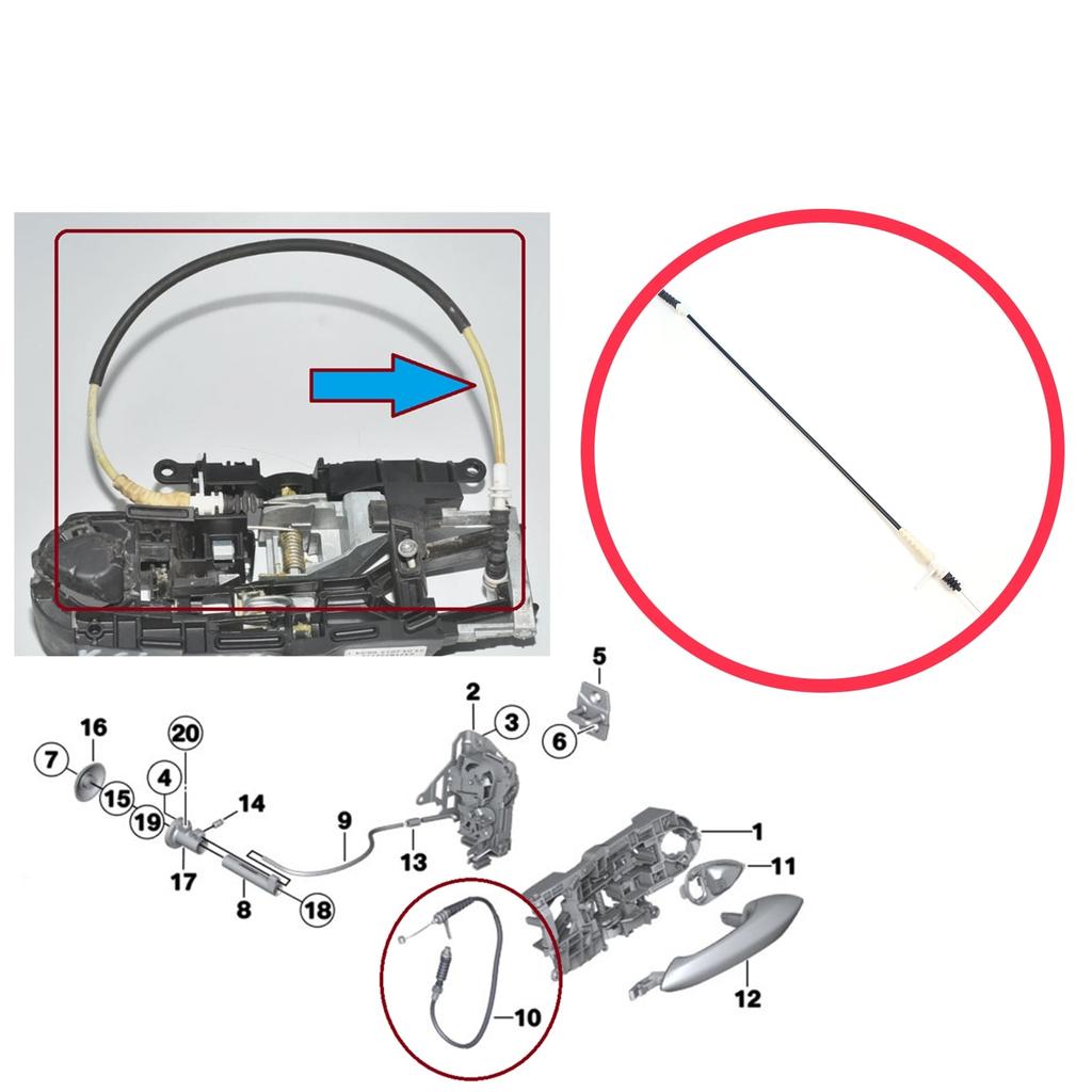 BDP1594 Exterior Door Handle Bowden Cable for BMW 5 Series F10 F11 6 F13 F12 F06 7 F01 F02 F03 F04 51217297439