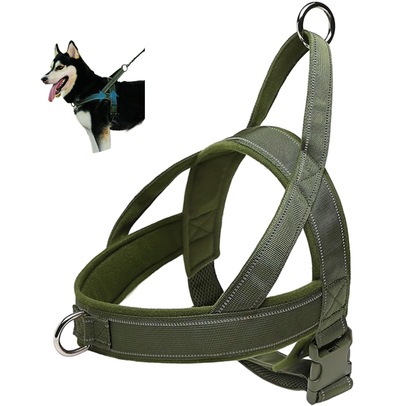 

PawishPeace Dog Harness for Medium and Large Perfect for and Outings Dogs, Breathable, Anti-Slip, Anti-Pull, Reflective, Adjustable, Walks, Training,