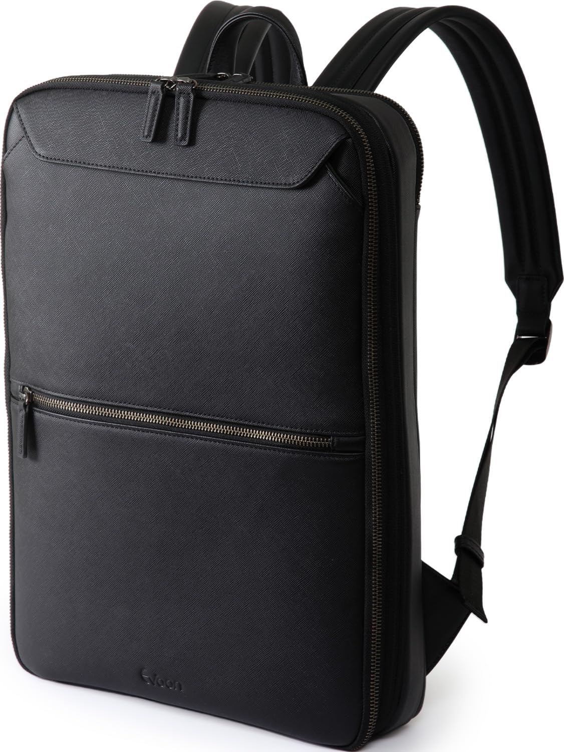 

Evoon Slim Leather Multi-Purpose Business Backpack for Men, Genuine Leather with Expandable Storage, Fits a 15.6-inch Laptop