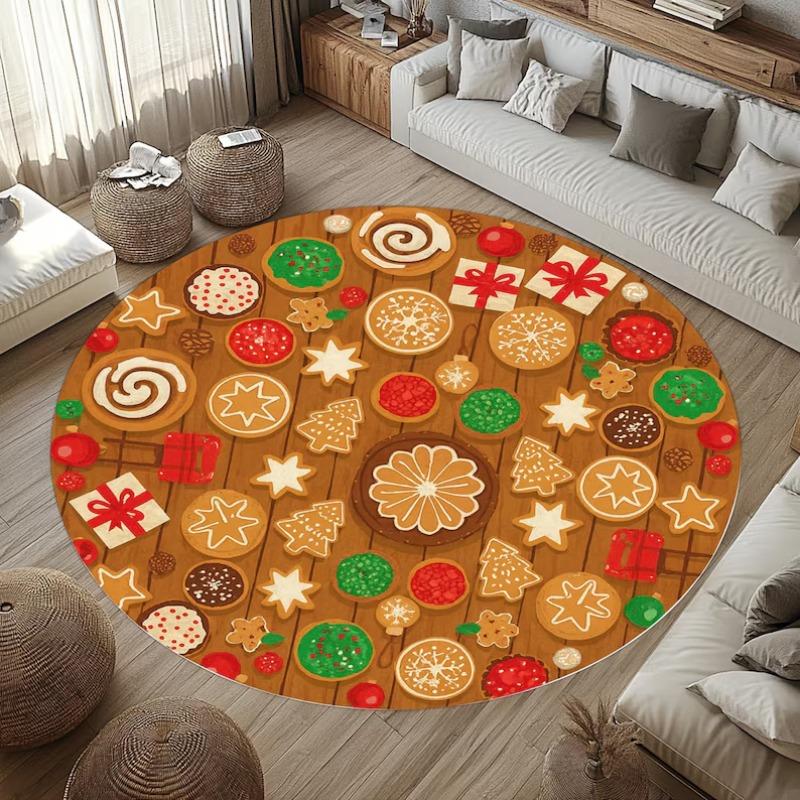 3D Christmas Village Rug Winter Snow Town Carpet Cozy Holiday Floor Mats Glowing Light Xmas Home Decor Gift Idea