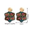 Handmade Embroidered Flower Dangle Earrings For Women Boho Luxury Elegant Colorful Rice Beads Decor Pendant Fashion Jewelry Gift