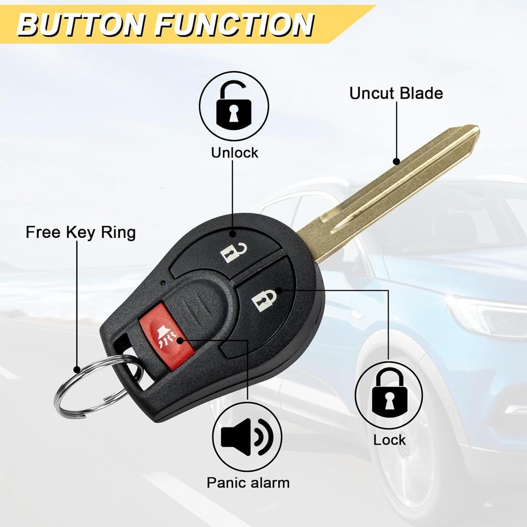 Key Fob Replacement For Nissan Altima Titan Cube Frontier Quest Rogue Sentra Versa Xterra Infiniti FX35 FX45 Car Keyless Entry Remote Control,