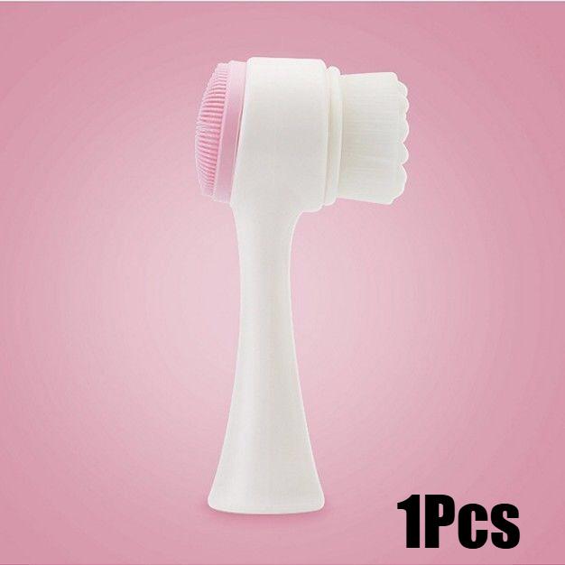 

Double Sided Silicone Skin Facial Cleansing Brush Stand-Up Soft Bristle Hair Brush with Exfoliators Pore Cleaner for Face Wash