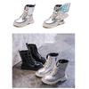 Girls Boots Autumn Winter Fashion Butterfly Princess Botas Casual Non-slip Ankle Boots Silver Patent Leather Kids Shoes 2026