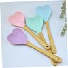 4pcs Heart-shaped Silicone Spoon Convenient Kitchen Utensils for Soup and Salad Mixing Spoons for Household Cooking Lightweight and Easy to Store