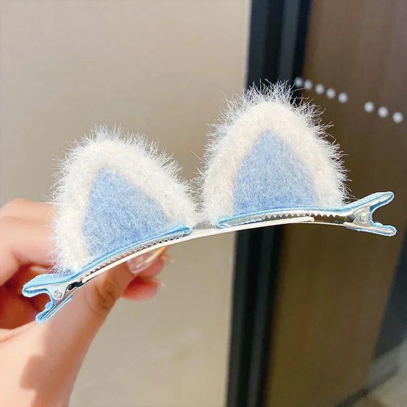 1pair Fuzzy Cat Ears Children Cute Hair Clip New Winter New Year Hairwear Fashion Event performance costume props