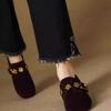 Fashion Women's 2025 Spring and Summer New Retro Versatile Deep Mouth Round Toe Block Heel Single Shoes Kitten Heel Loafers