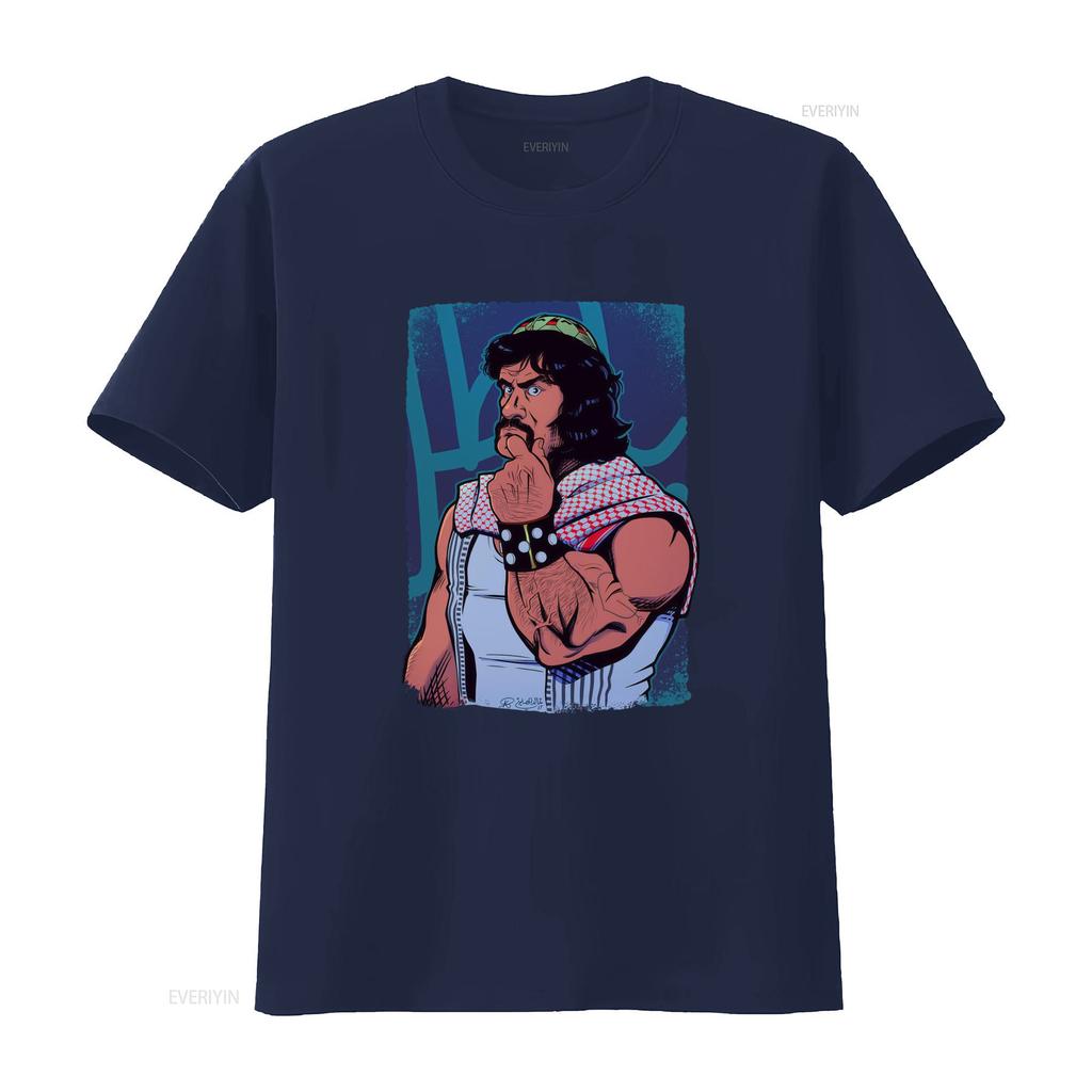 Retro Cartoon Classic Wrestler Print Casual Streetwear T Shirt vintage Washed Breathable Stylish streetwear Comfortable