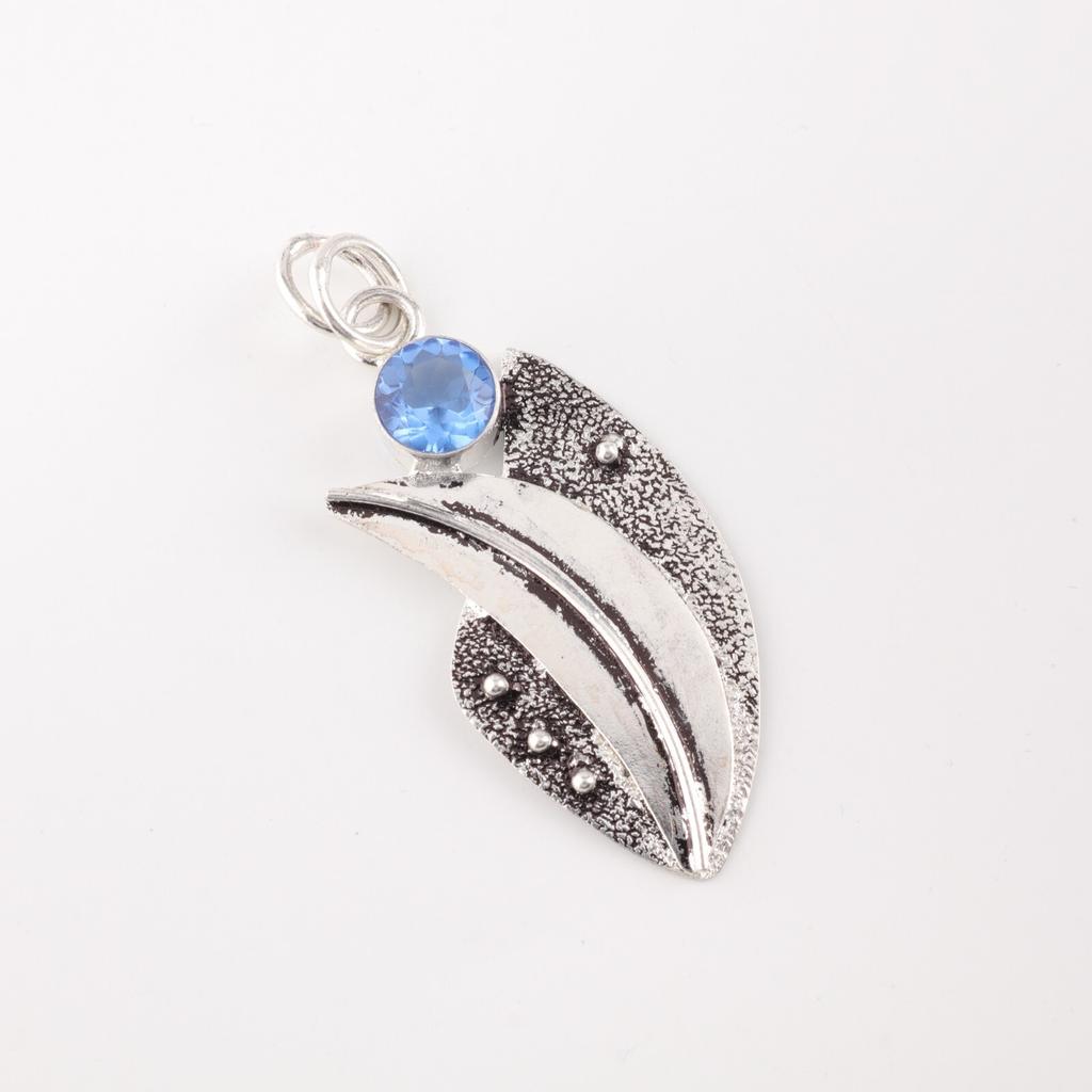 Natural Tanzanite Gemstone925 Sterling Silver Jewelry Leaf Pendant Gift For Wife PP-36-4