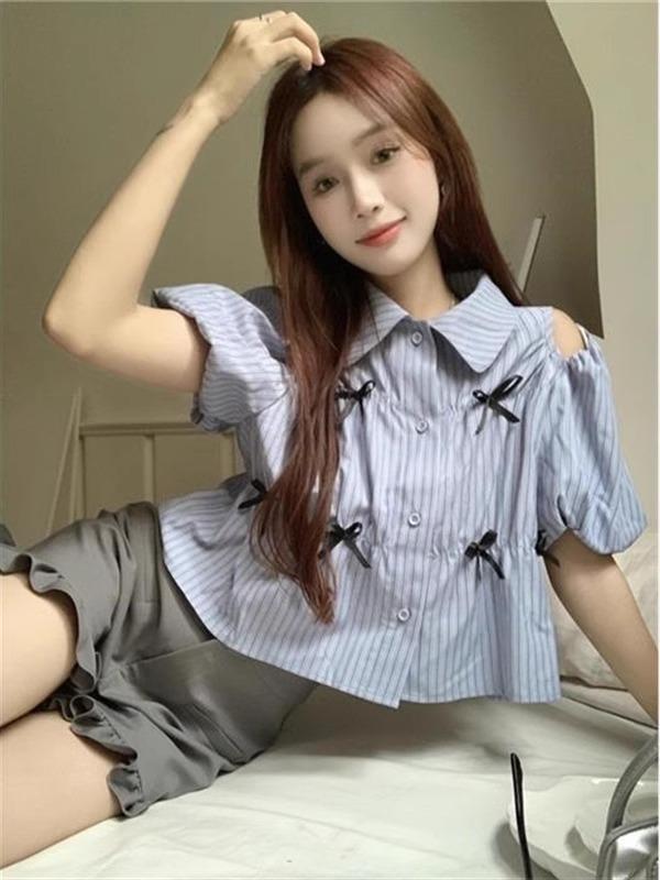 

2024 Autumn High Waist Gray Ruffled Casual Shorts - College Style, Slim Fit XL
