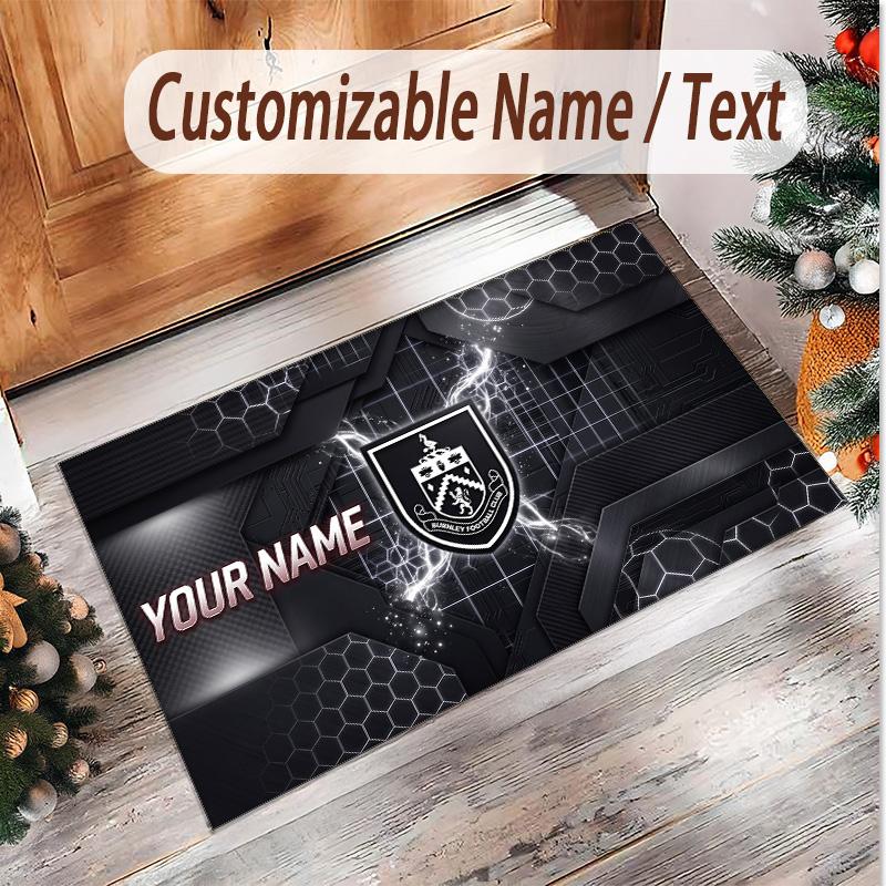Personalized Crystal Velvet Carpet Burnley Football Pattern Non Slip Floor Rug