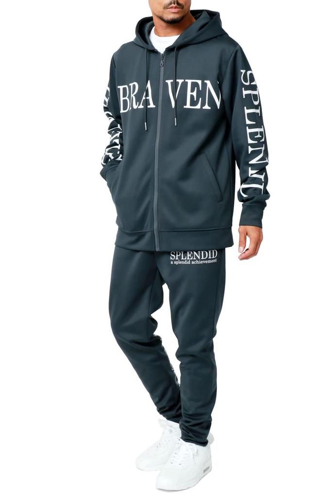 Jersey Top and Bottom Set Logo Print Setup Room Wear Loungewear Charcoal Logo 2 3L [Soleil Doll] Men's M-5L