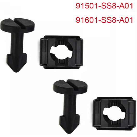 2 Set for Honda Engine Appearance Cover Mounting Stud, Plastic Engine Cover Stud And Stay Grommet Kit 91501-SS8-A01 91601-SS8-A01 91501SS8A01