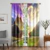 Vivid Colors Nature Landscape View SkyPrinting Room Darkening Window Area Curtain Living Living Space Bedrooms Bathing Room Kitchen Doorways Cabinet