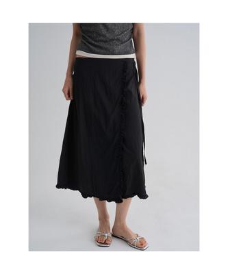 Frill Wrap Skirt Black
