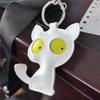 Dry-staring Little Cat Bag Charm Genuine Leather Bag Pendant Handmade Car Keychain Doll Accessory