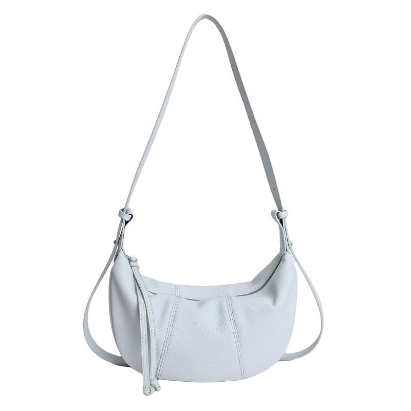 Minimalist Crossbody Bag for Women Soft Leather Shoulder Bag Zip Closure Trendy Hobo Style Handbag