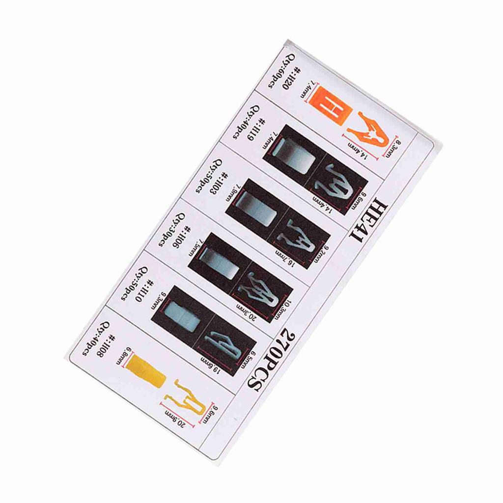 270Pcs Car Console Dashboard Panel Trim Clips Rivets Buckle Fastener Kit Universal