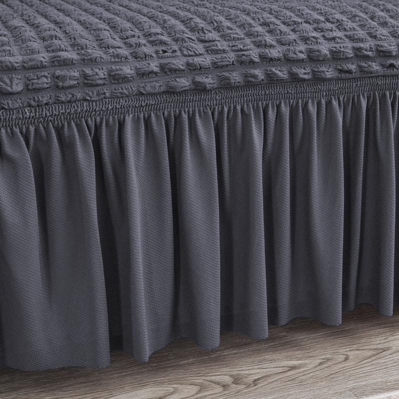 Plaid Seersucker Skirt Elastic Stretch Sofa Cover for Living Room 1 2 3 4 Seat Armchair Cover L Shape Couch Covers for Sofa