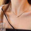 S999 Sterling Silver Elegant Square Necklace for Women, Versatile & Fashionable, Light Luxury, Simple Ins Cold Aesthetic, Personalized Design