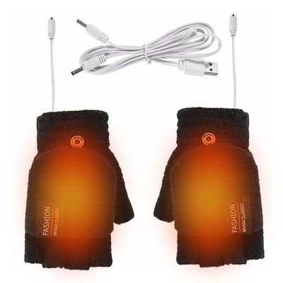 Doppelseitige Heizhandschuhe Waschbare Wiederaufladbare Fäustlinge Warme Voll- oder Halbfinger-Wärmer Elektrische Thermohandschuhe für Outdoor-Wanderungen