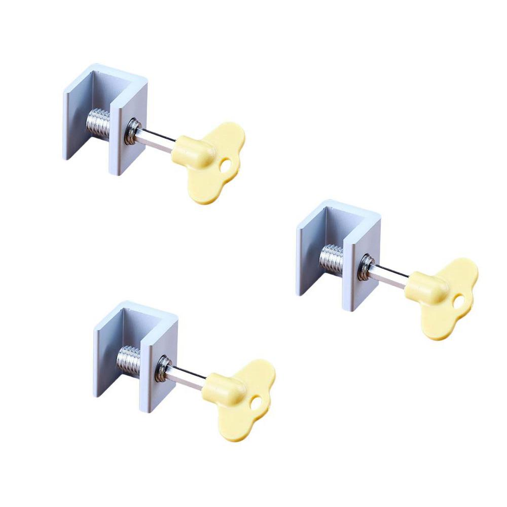 1/3/5pcs Sliding Window Locks Aluminum Alloy Window Stoppers Adjustable Window Door Frame Security Locks with Key for Home and Office