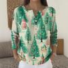 Women's Fashion Long Sleeve Christmas Snowflake Print Top Elegant Casual Top
