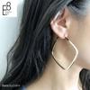 S925 Sterling Silver Simple 2026 New Style Square Hoop Earrings Exaggerated Large Earrings European and American Style Ear Studs