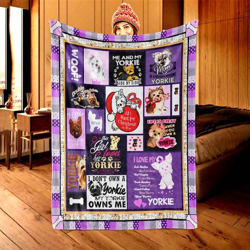 Christmas Cartoon Pattern Digitalprinted Polyester Bedroom Velvet Flannel Soft Sofa Cover Blanket Fleece Soft Sofa Cover