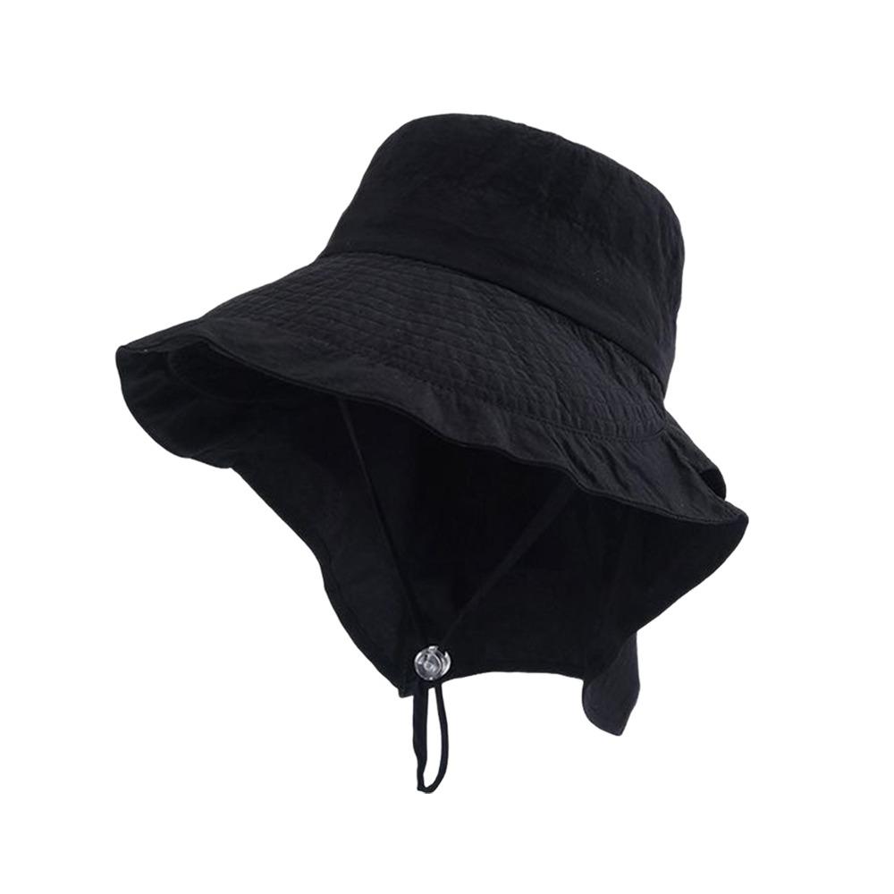 New Adjustable Women s Sun Hat Wide-brimmed Neck Protection Summer Sun Cap UV Protection Outdoor Travel Hiking Hat чёрный