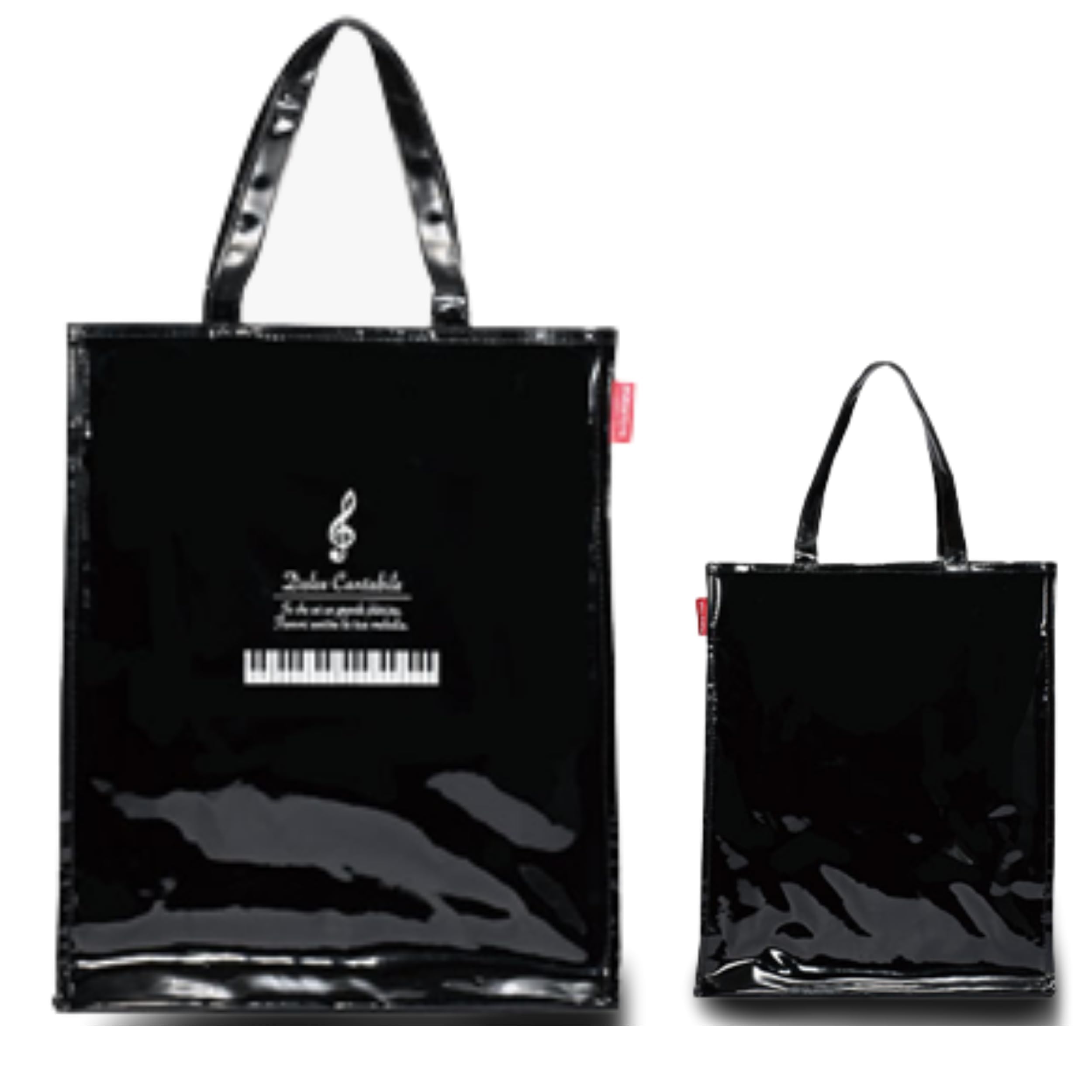

Piano musical note tote lesson Piano enamel vertical tote [Mignon] pattern, pattern, bag, bag, line, (treble clef) чорний