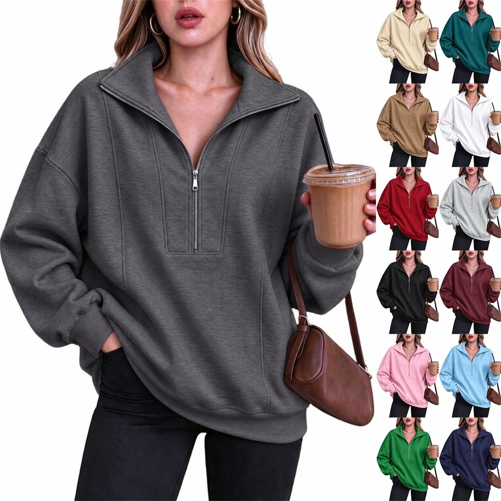 Women's Casual Loose Fit Sweatshirt with Pocket for Workout and Daily Wear