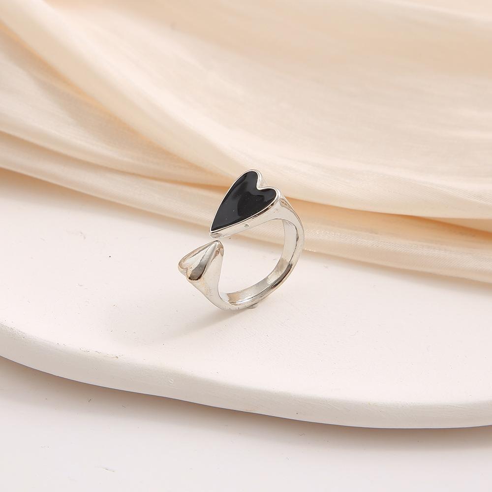 New Crystal Rings Heart Adjustable Ring Irregular Geometry Punk Vintage Rings Set for Women Girls Fashion Jewelry