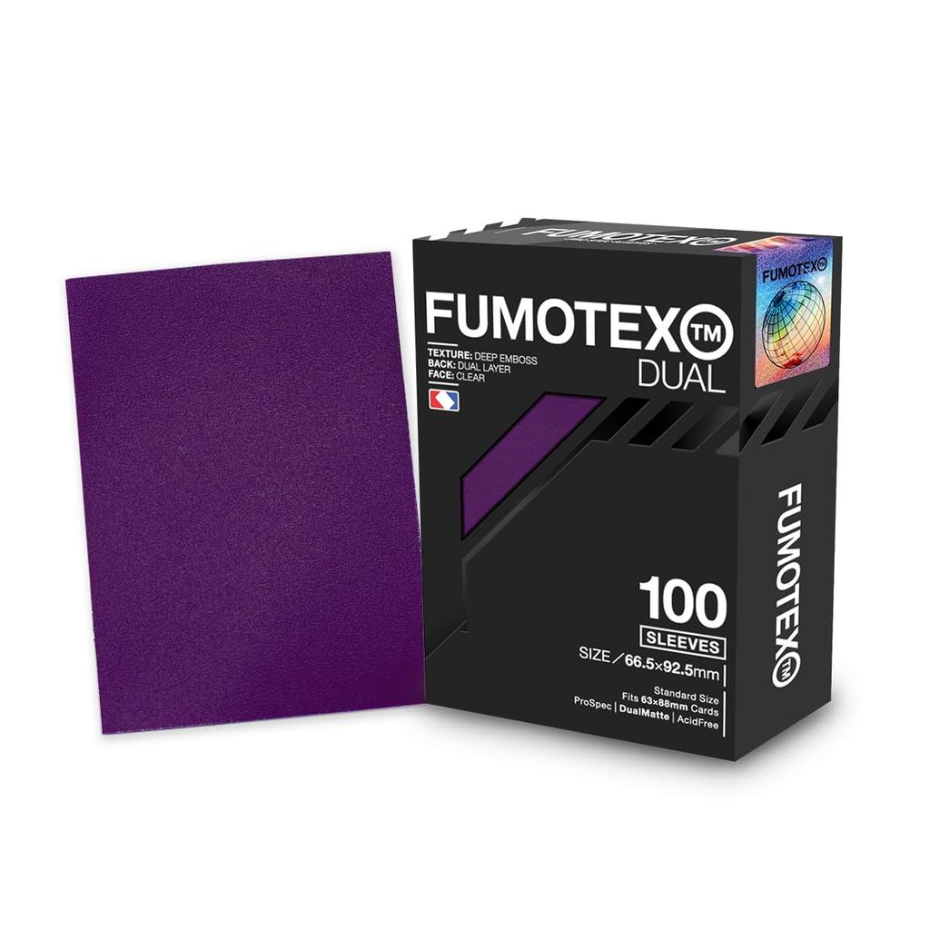 FUMOTEX DUAL SLEEVE Trading Card High Transparency Violet Viola (100 sleeves) Sleeves, Embossed, Clear,