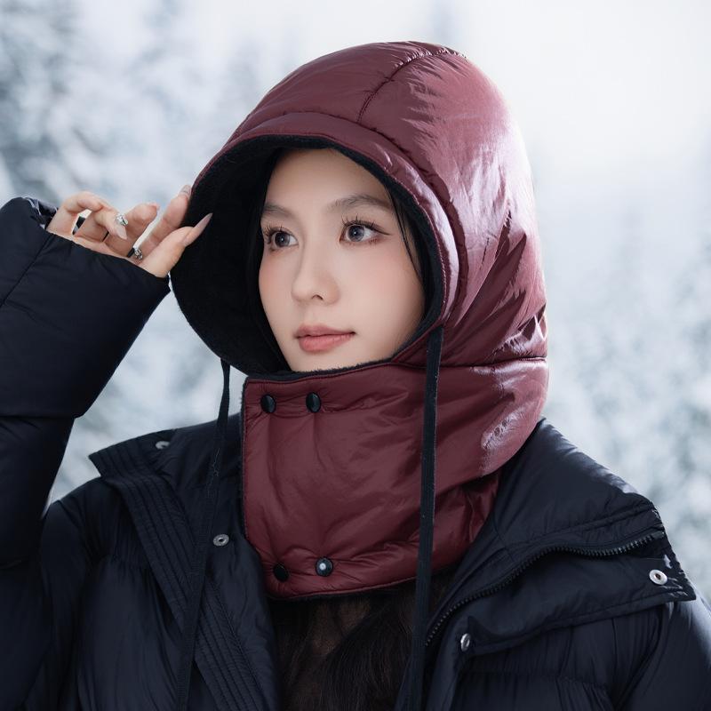 Skiing Cold Proof Pullover Hat Can Be Used for Autumn and Winter Warm and Integrated Hat To Show The Face  Small Windproof Lei Feng Hat New