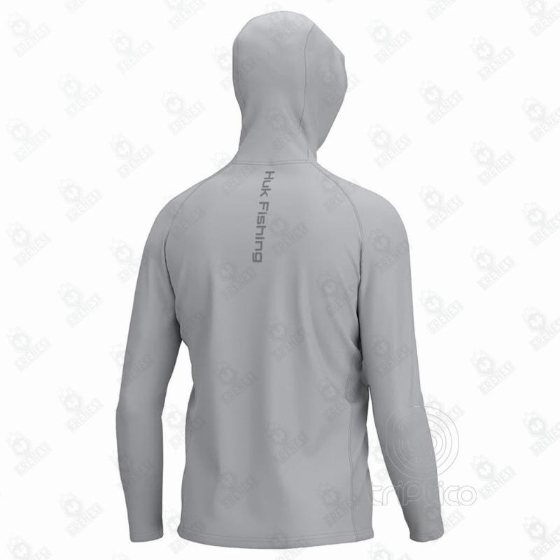 HUK Outdoor Hooded Sun Protection Fishing Shirt - UV Guard & Milk Silk for Comfort