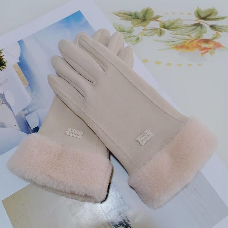 

Autumn And Winter Outdoor Cycling Gloves Windproof Cold-Proof Warm Touch Screen Five-Finger Driving And Cycling Sports Gloves
